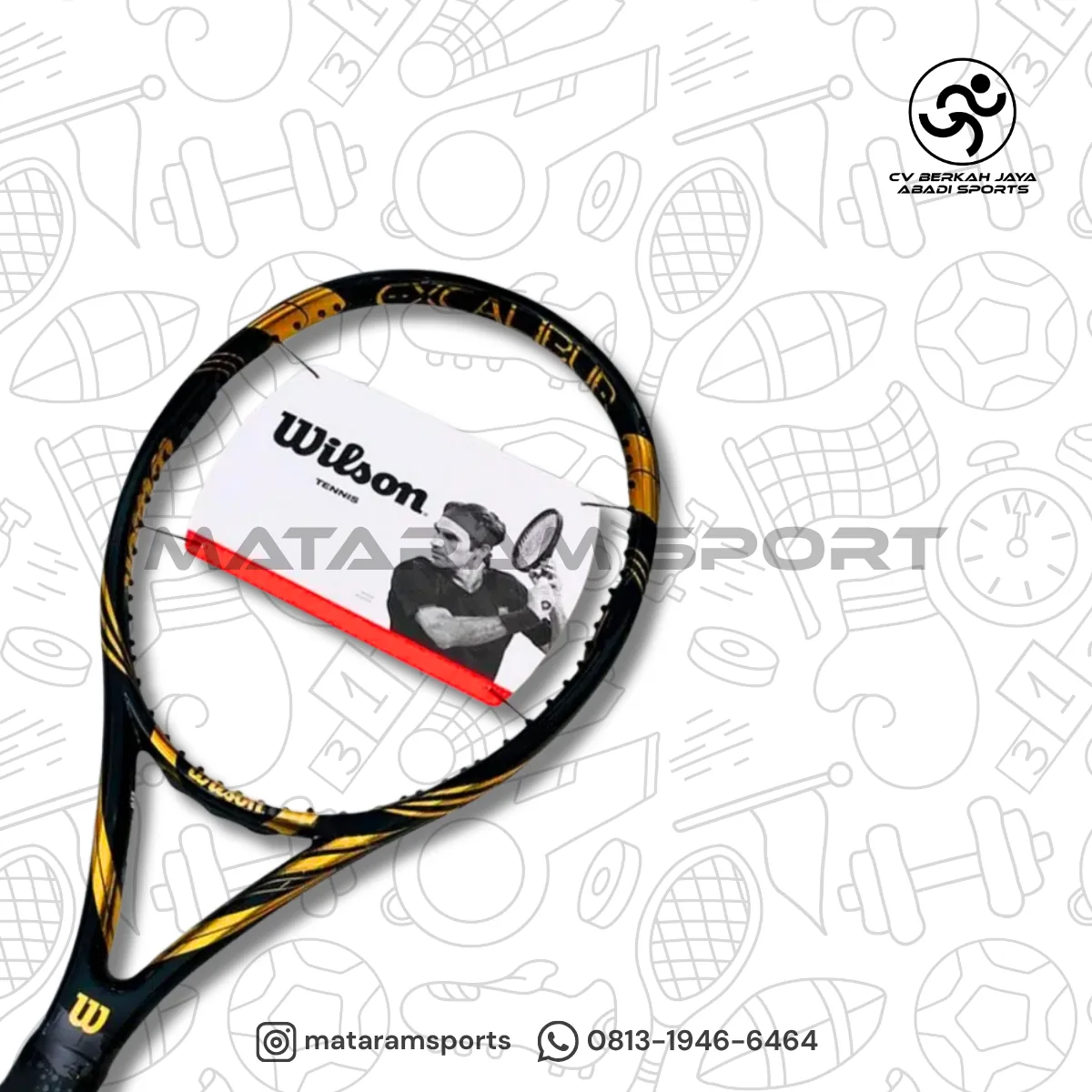 Raket Tenis Wilson Excalibur-Black/Gold 2