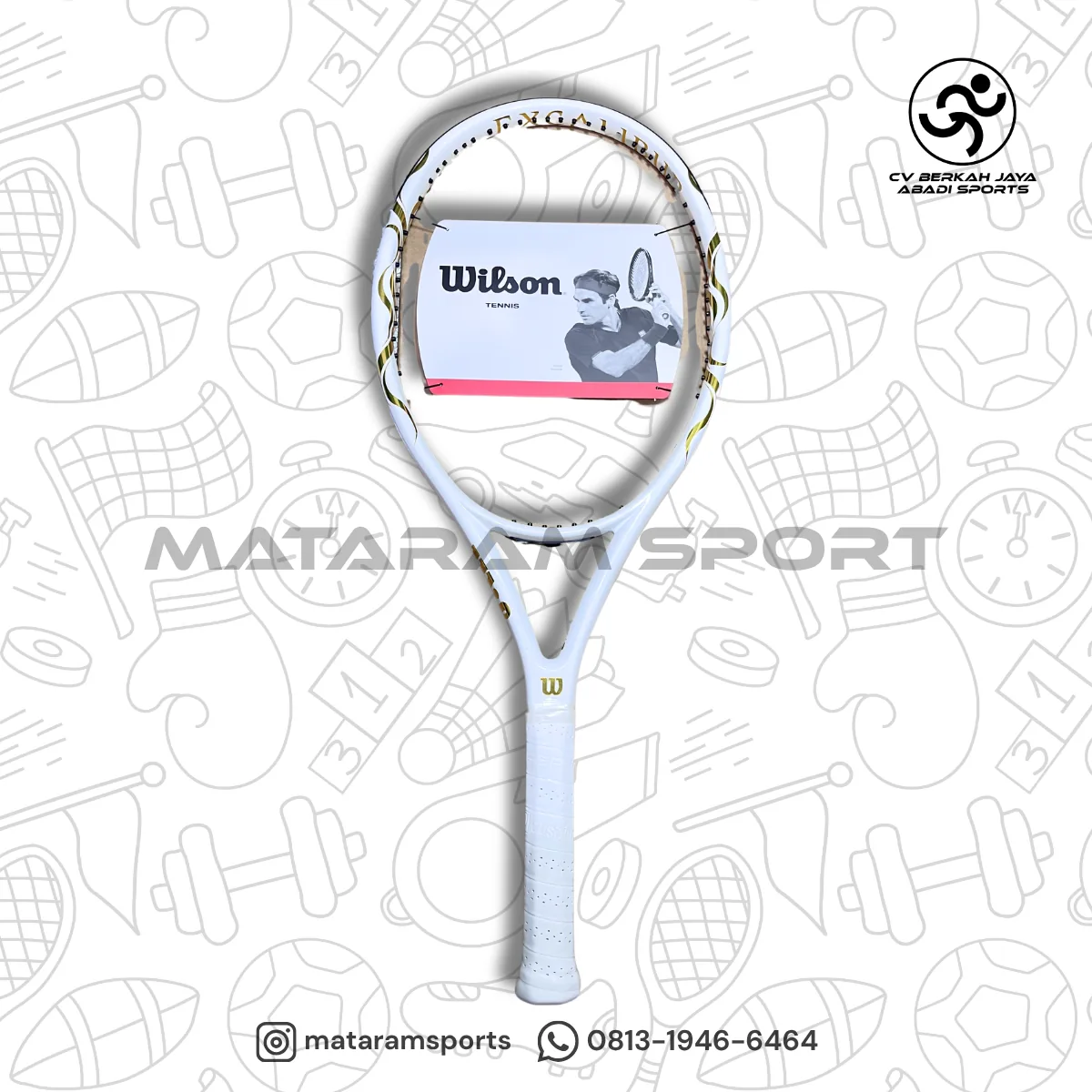 Raket Tenis Wilson Excalibur-White/Gold