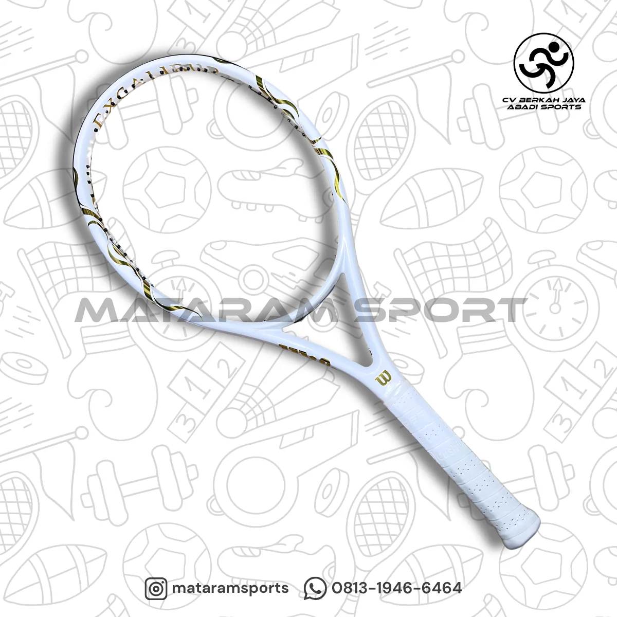 Raket Tenis Wilson Excalibur-White/Gold 2