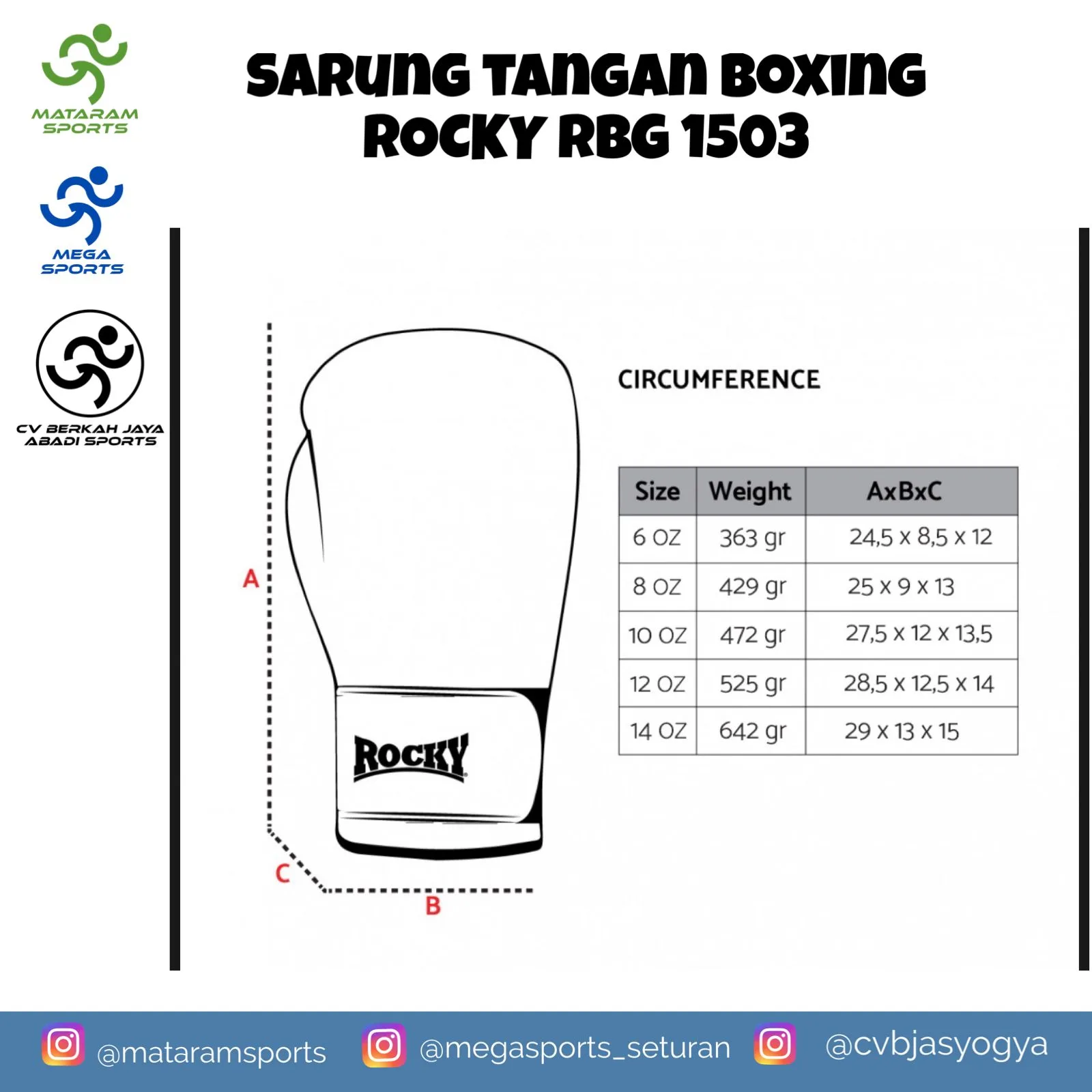 Sarung Tangan Boxing Rocky RBG 1503 5