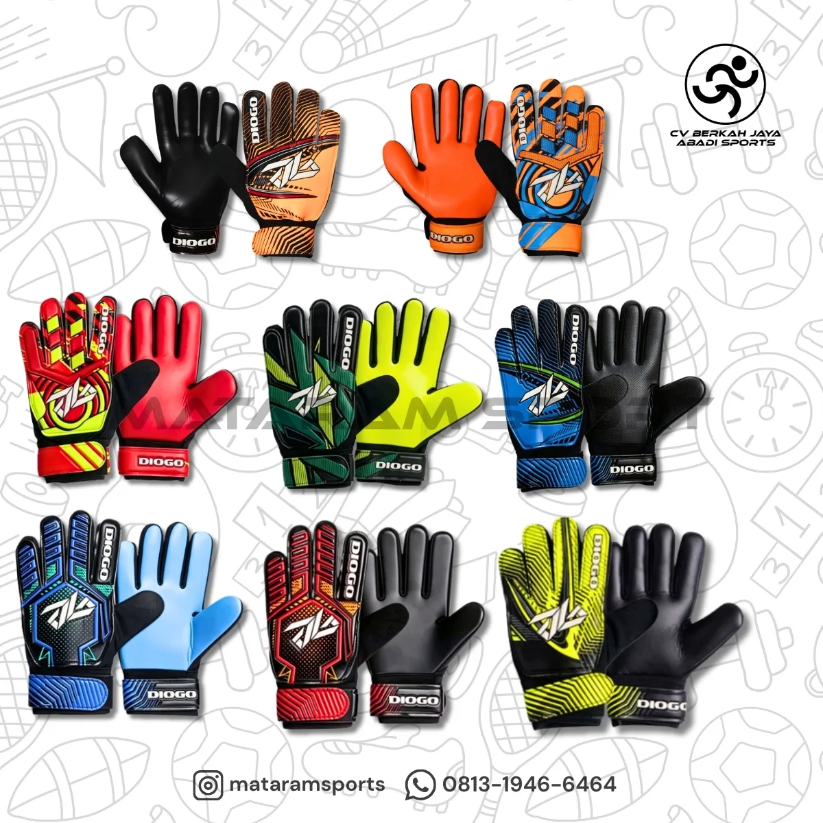 Sarung Tangan Kiper Diogo Boca - Non Tulang