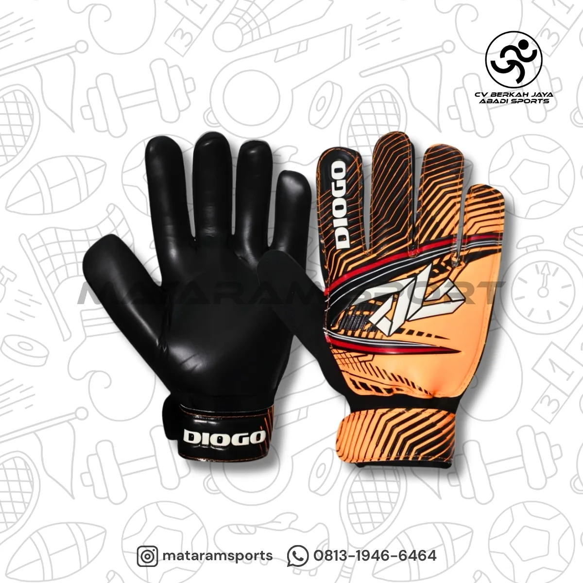 Sarung Tangan Kiper Diogo Boca - Non Tulang 2