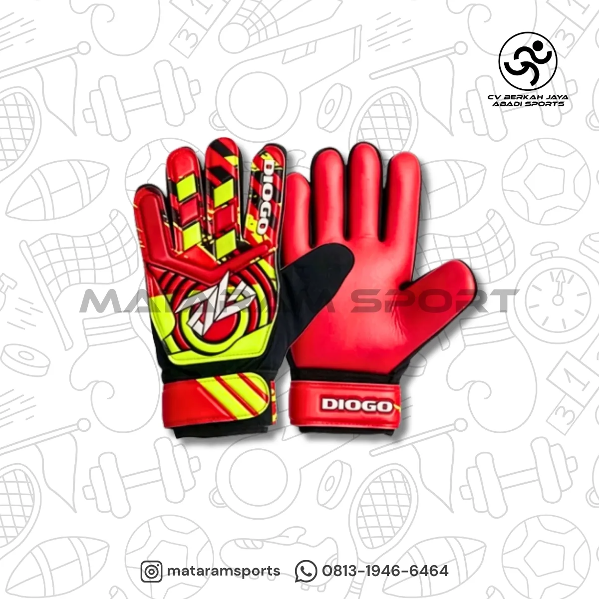 Sarung Tangan Kiper Diogo Boca - Non Tulang 4