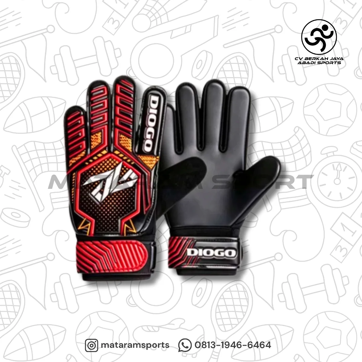 Sarung Tangan Kiper Diogo Boca - Non Tulang 8