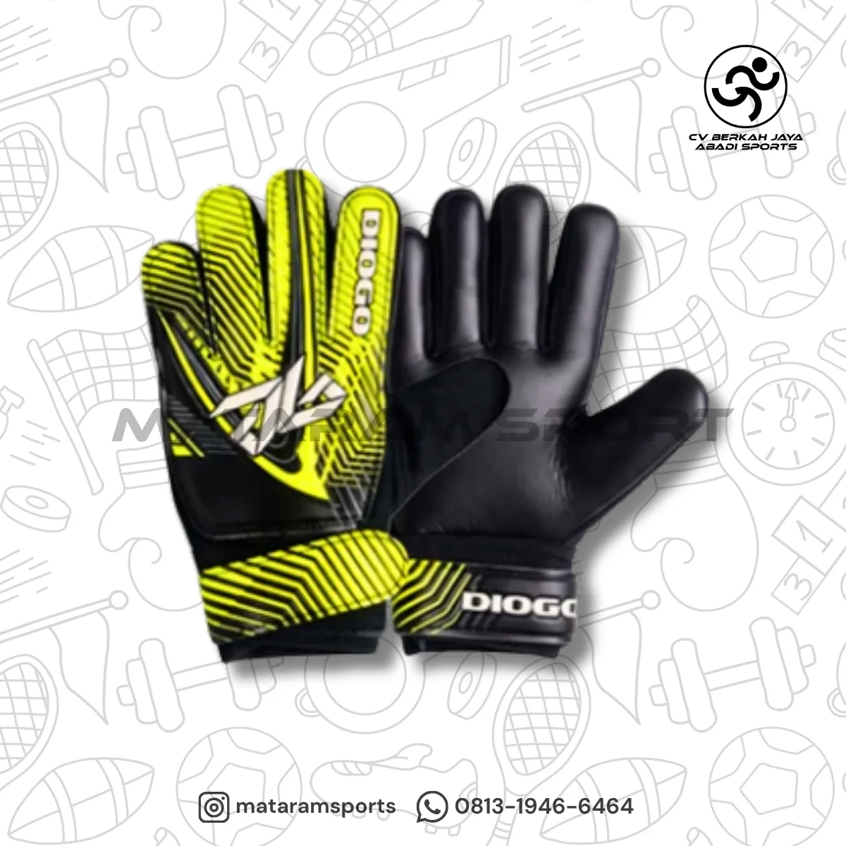 Sarung Tangan Kiper Diogo Boca - Non Tulang 9