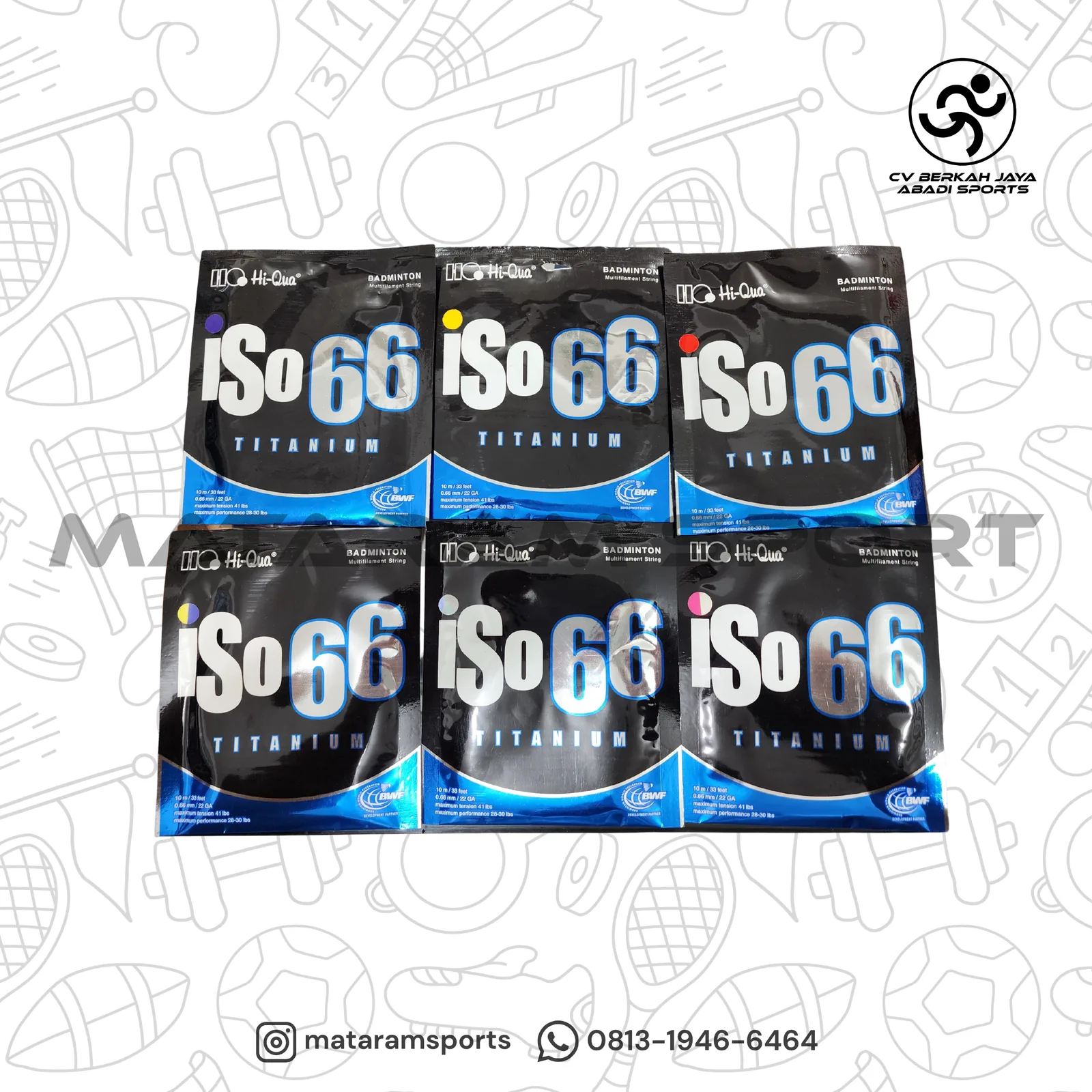 Senar Badminton Hiqua Iso 66 Titanium