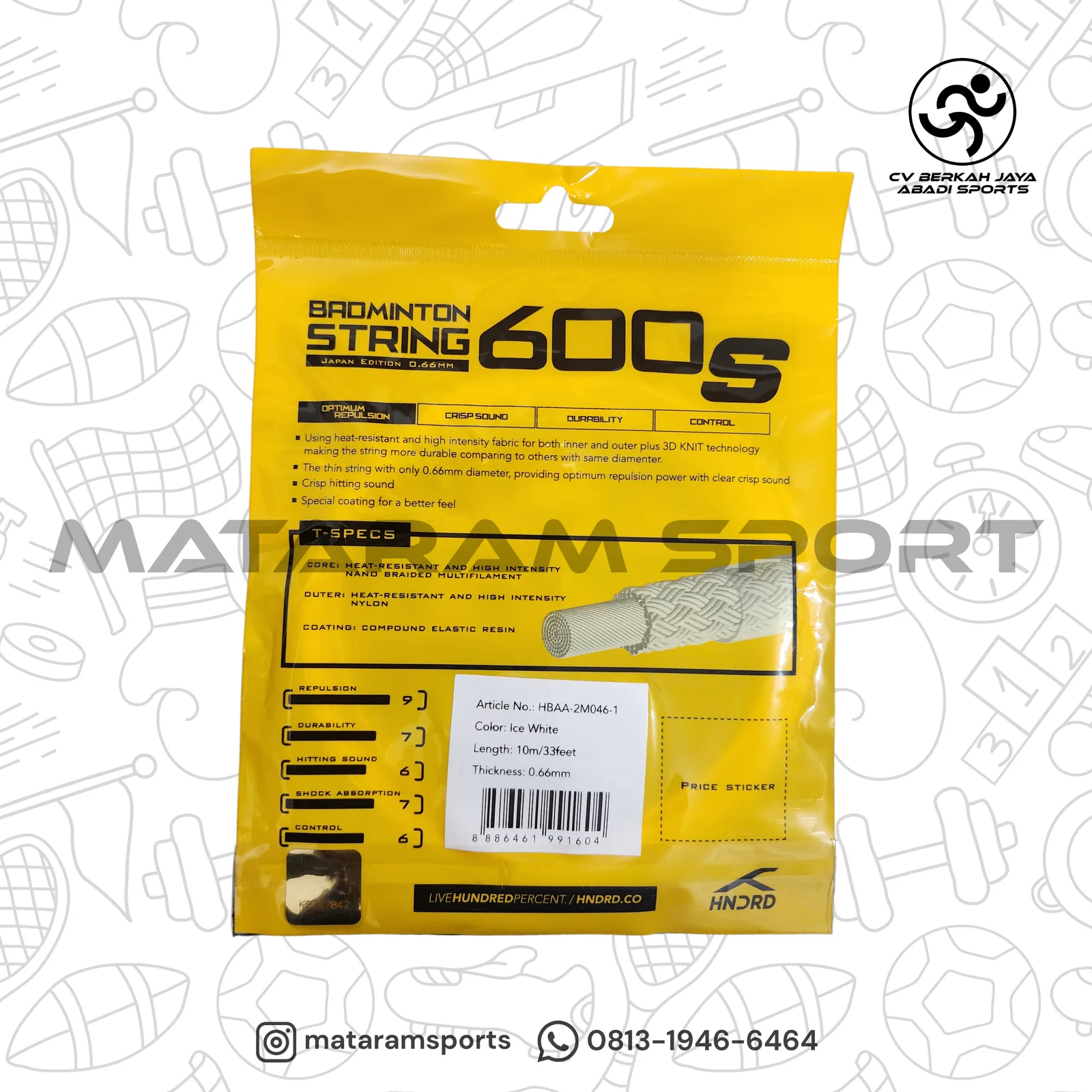 Senar Badminton Hundred 600S 2