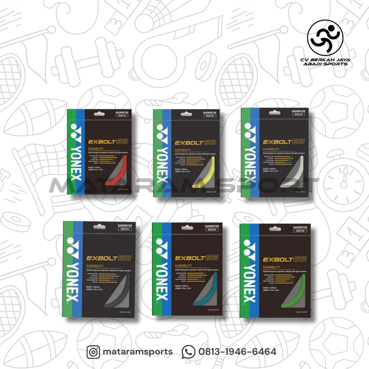Senar Badminton Yonex Exbolt 68