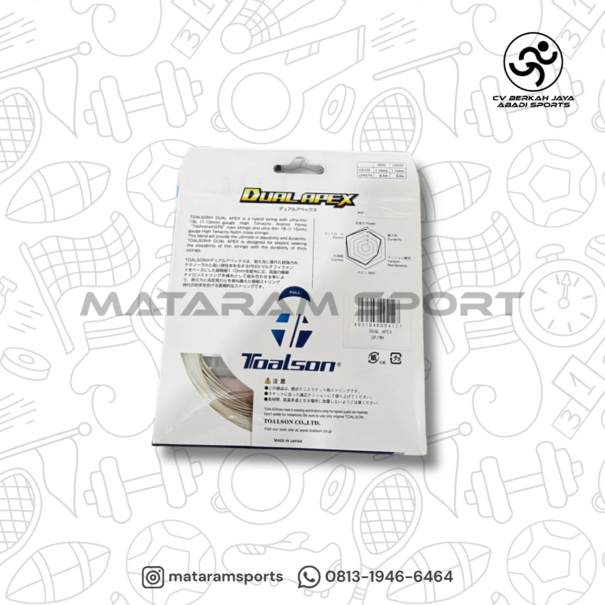 Senar Tenis Toalson DUALAPEX 3