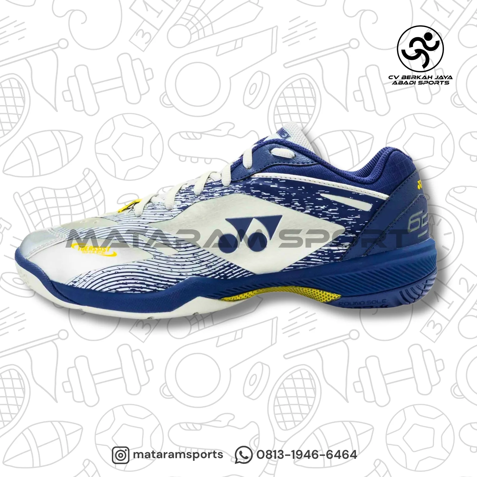 Sepatu Badminton Yonex Power Cushion 65 Z VA Men Silver / Navy 2