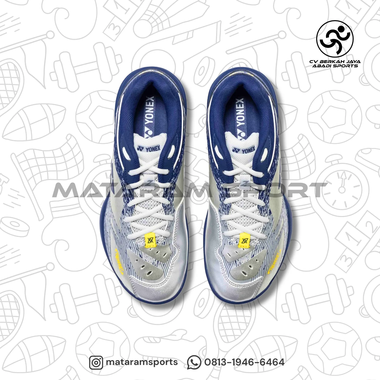 Sepatu Badminton Yonex Power Cushion 65 Z VA Men Silver / Navy 3