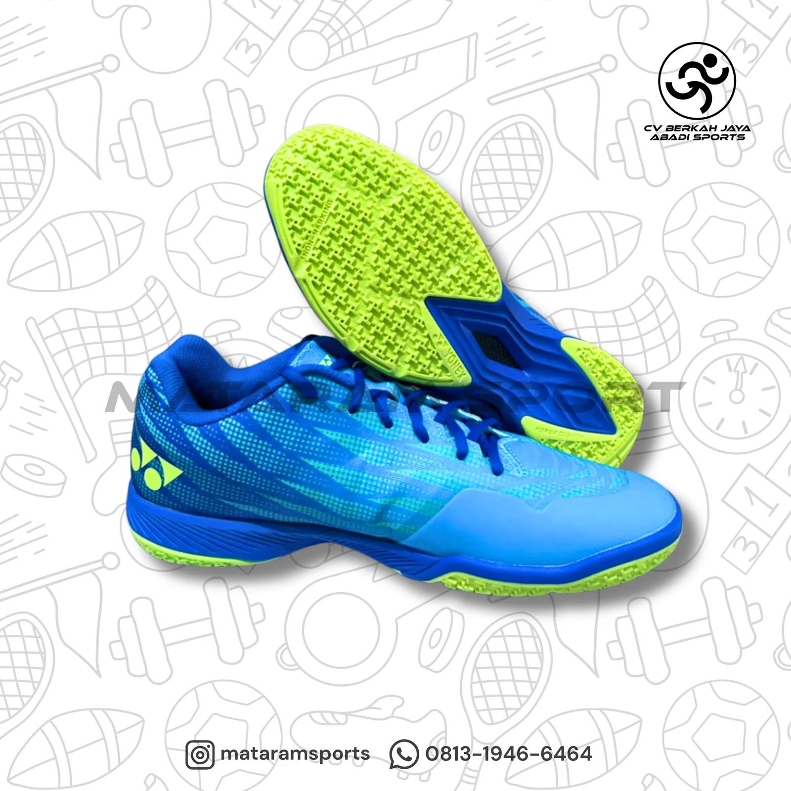 Sepatu Badminton Yonex Power Cushion Aerus Z Men Cyan