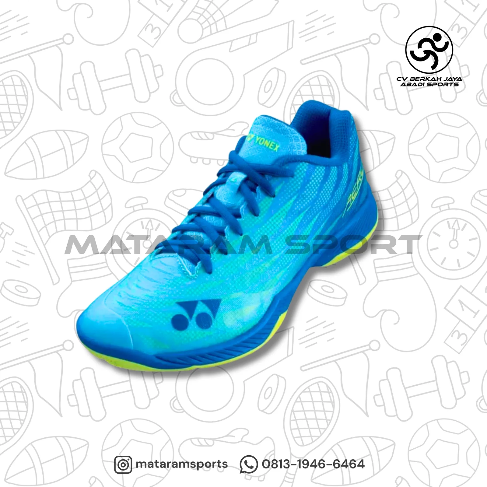 Sepatu Badminton Yonex Power Cushion Aerus Z Men Cyan 2