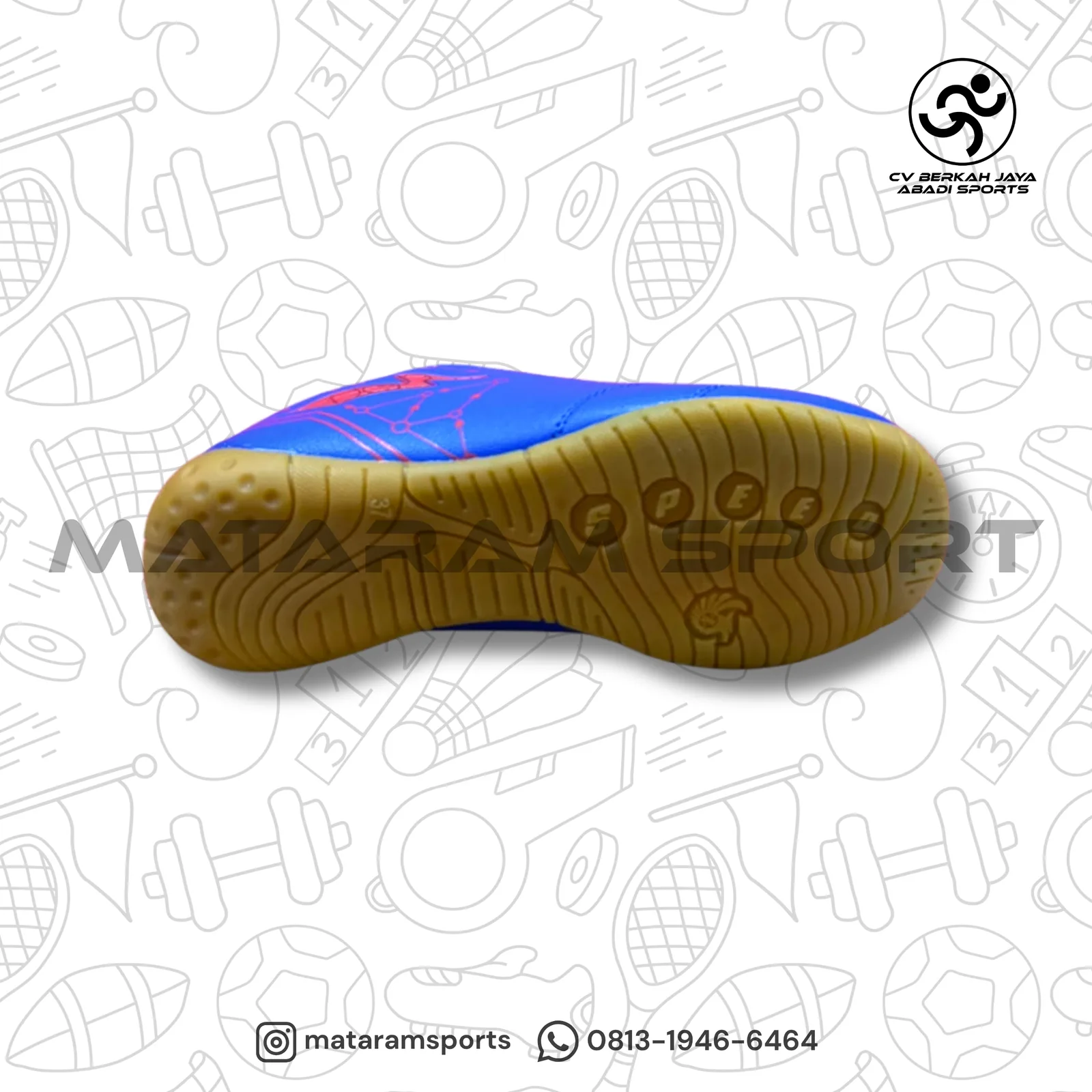 Sepatu Futsal JR Speed Idzes Biru/Merah 3
