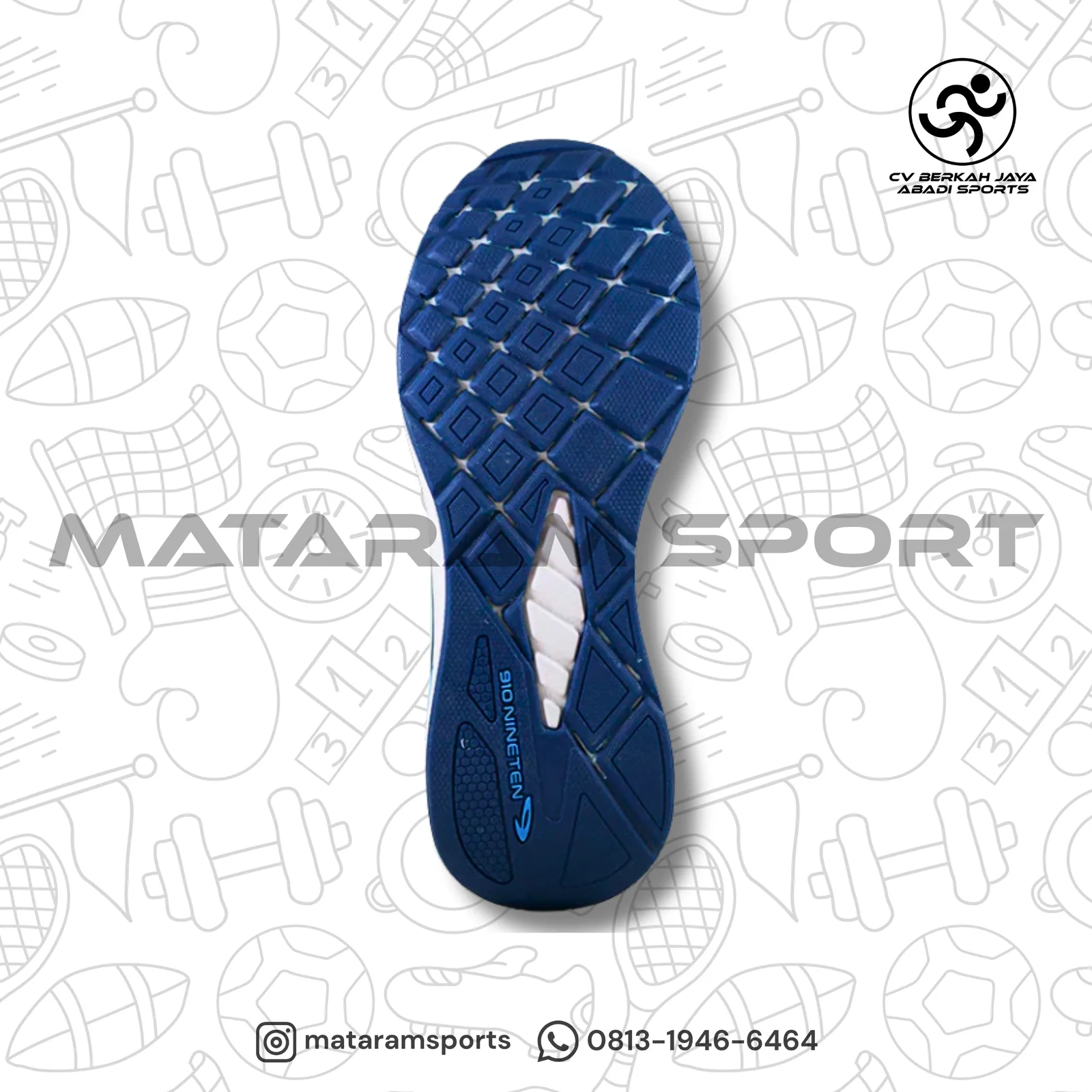 Sepatu Running Nineten 910 Aurorun Putih/Navy/Biru 3