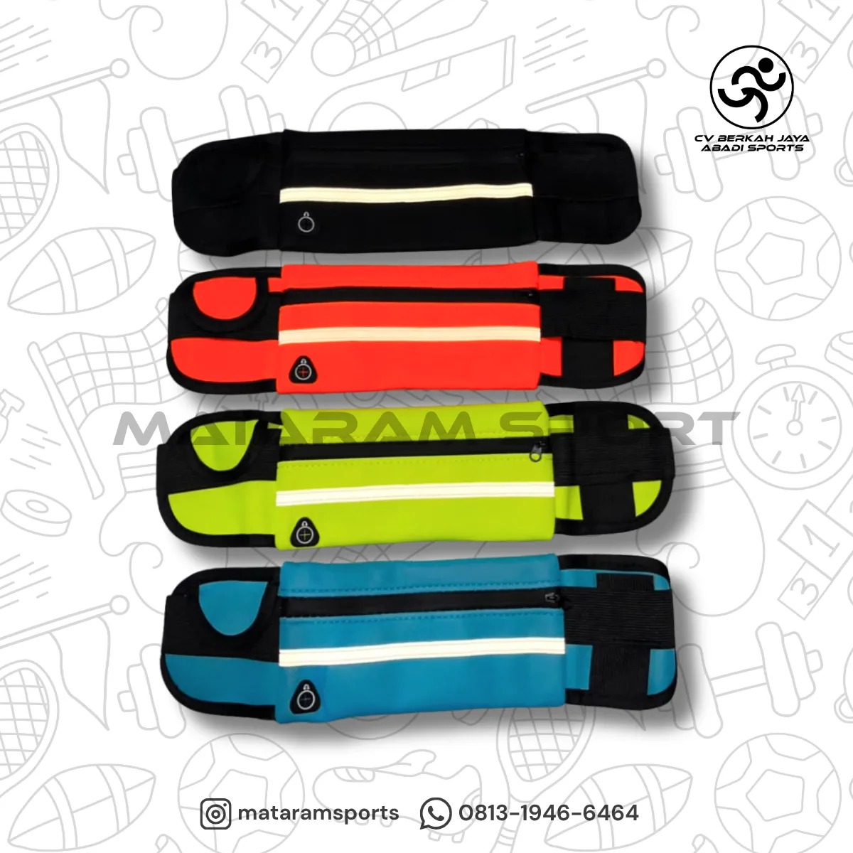Tas Ikat Pinggang Lari Water Proof 1 Kantung / Go Belt / Running Belt