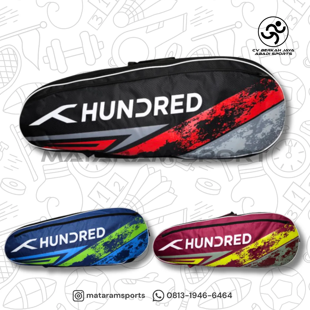 Tas Raket Badminton Hundred Type HBCC-2M100