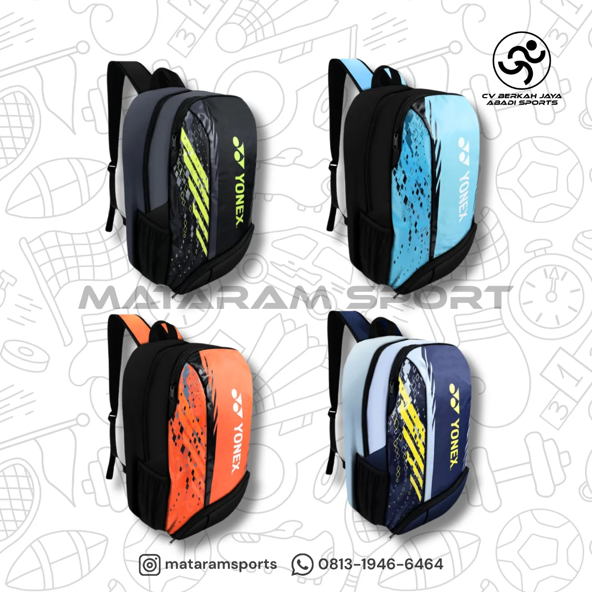 Tas Ransel Badminton Yonex Backpack ACE Series 2312 T02