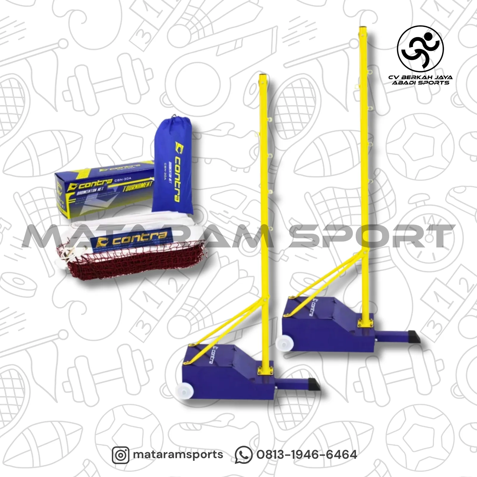 Tiang + Net Badminton Portable Contra BPP 09 2