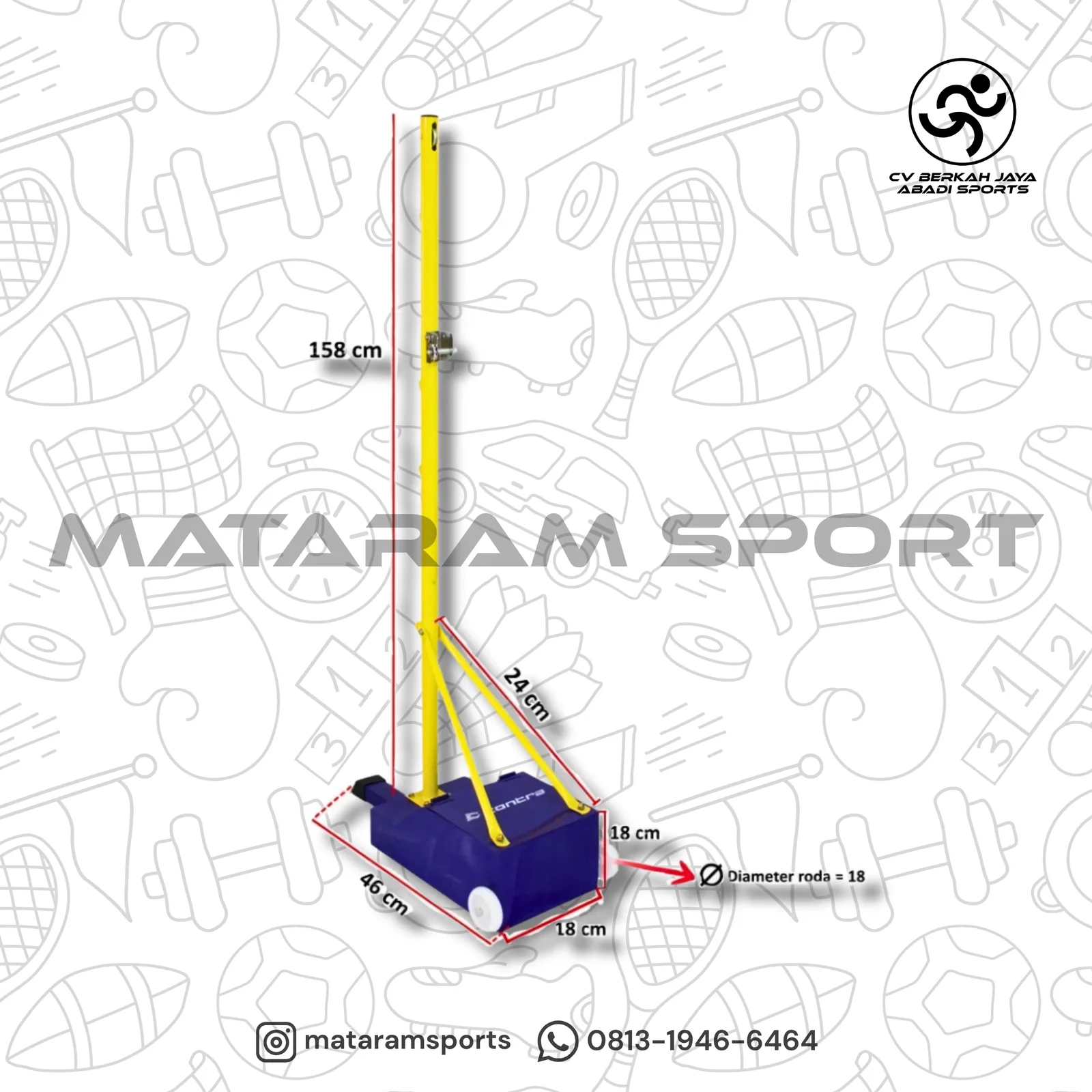 Tiang + Net Badminton Portable Contra BPP 09 3
