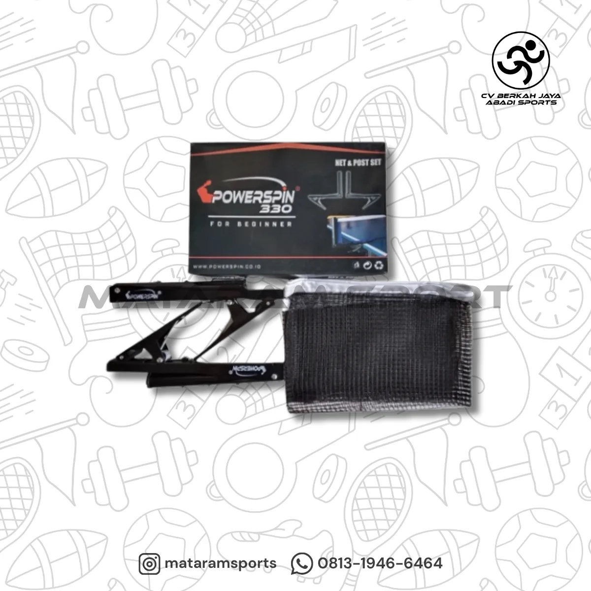TIANG NET PINGPONG SET POWERSPIN 330 - POWERSPIN