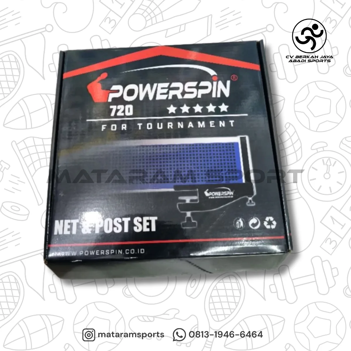 TIANG NET PINGPONG SET POWERSPIN 720 - POWERSPIN 5 STAR